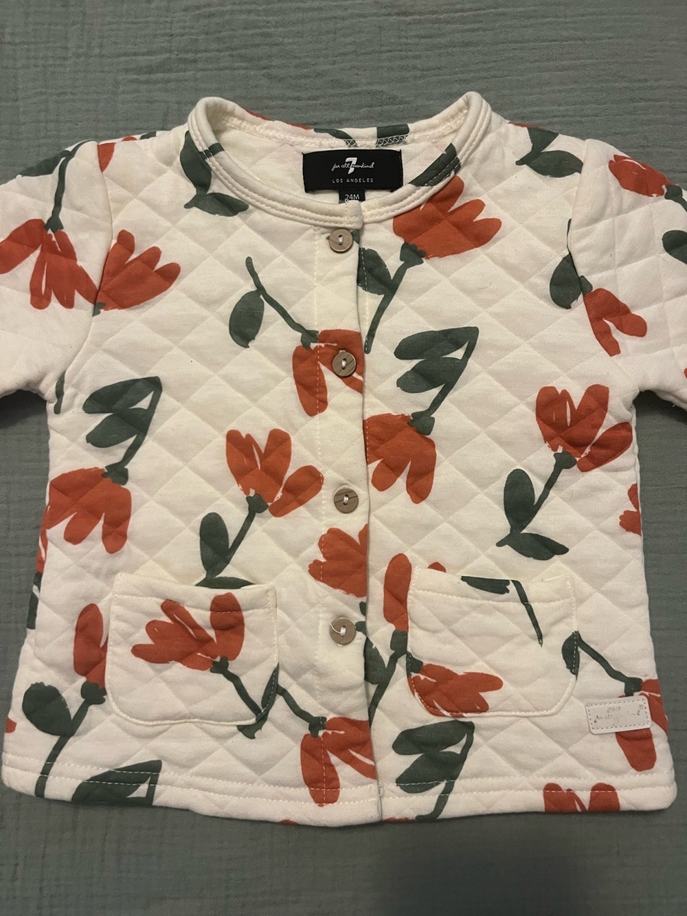 7 For All Mankind Floral Quilted Jacket – 24M